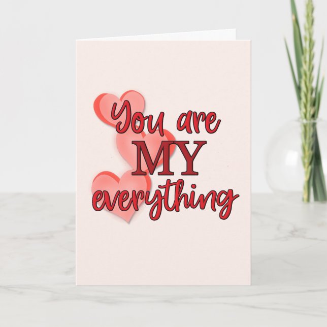 Tarjeta Festiva "Tú eres todo" Amor dulce romántico (Anverso)