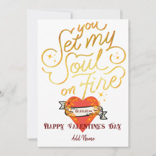 Tarjeta Festiva Tu Fijas Mi Alma En Fire Gold Gothic Heart Valenti