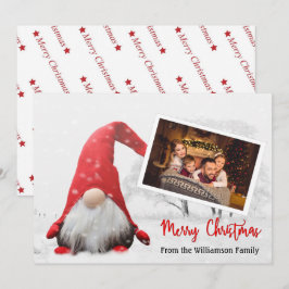 Tarjeta Festiva Tu Foto Con Navidades Snowy Navidades De Gnome
