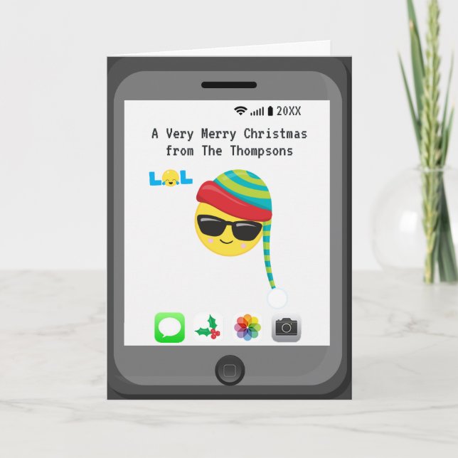 Tarjeta Festiva TU FOTO "Toma tu selfie una Feliz Navidad" (Anverso)