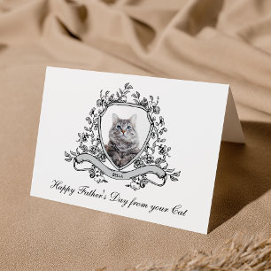 Tarjeta Festiva Tu gato en una cresta de chinoiserie Feliz Día del