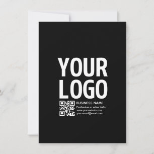 Tarjeta Festiva Tu logotipo con código QR editable y texto