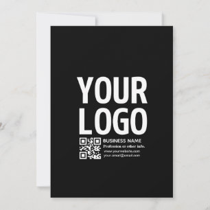 Tarjeta Festiva Tu logotipo con código QR editable y texto