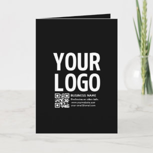 Tarjeta Festiva Tu logotipo con código QR editable y texto