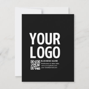 Tarjeta Festiva Tu logotipo con código QR editable y texto