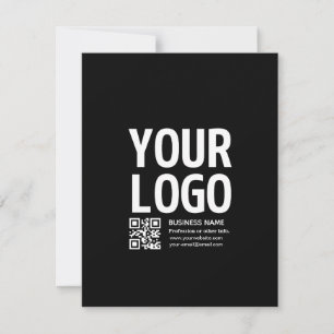 Tarjeta Festiva Tu logotipo con código QR editable y texto