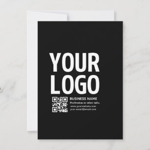 Tarjeta Festiva Tu logotipo con código QR editable y texto