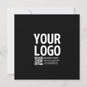Tarjeta Festiva Tu logotipo con código QR editable y texto