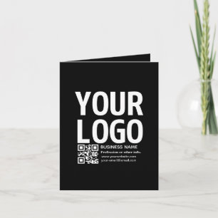 Tarjeta Festiva Tu logotipo con código QR editable y texto 