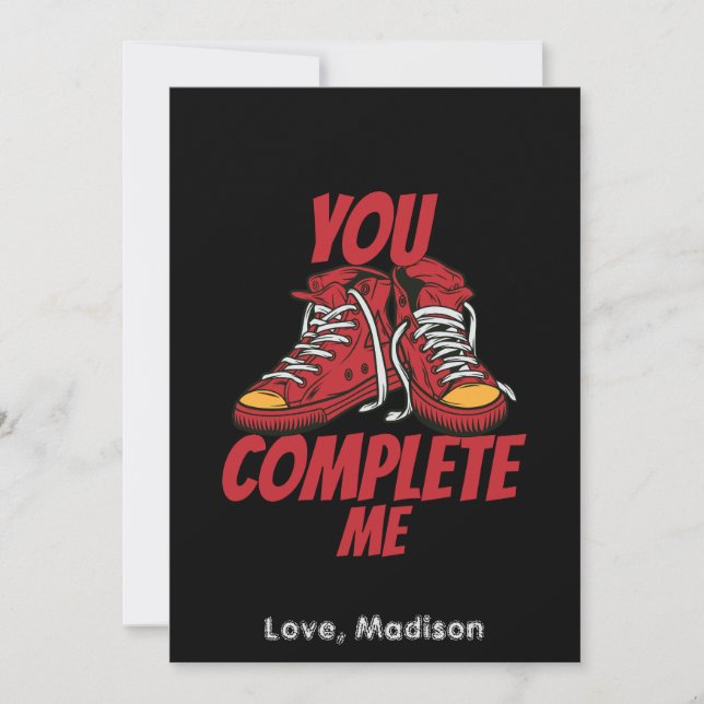 Tarjeta Festiva Tu Me Completas San Valentín (Anverso)