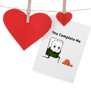 Tarjeta Festiva Tú Me Completas Sushi & Ikura Arte Kawaii