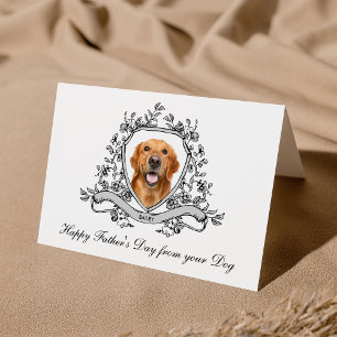 Tarjeta Festiva Tu Perro en una Cresta Chinesca Feliz Día del Padr