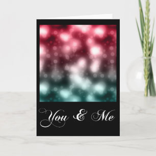 Tarjeta Festiva Tu y yo amamos Romance Bokeh Pattern Card 2