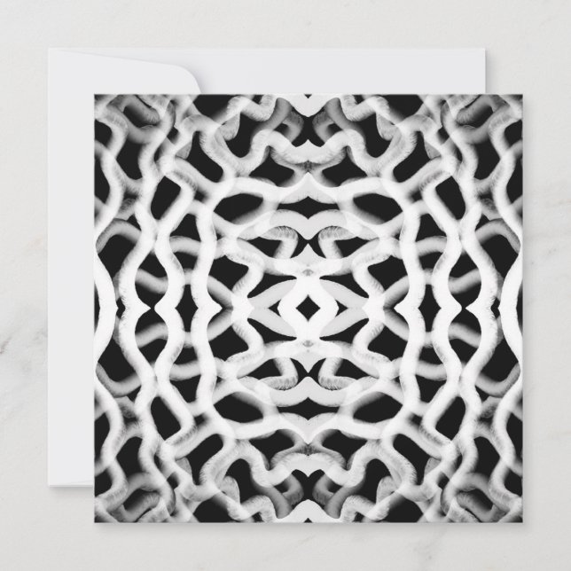 Tarjeta Festiva Tubular blanco en negro (Anverso)