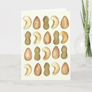 Tarjeta Festiva Tuercas sobre ti Peanut Cashew Almond Love Valenti