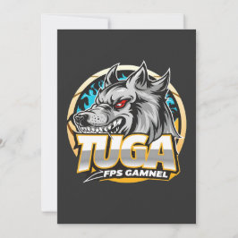 Tarjeta Festiva TUGA Wolf Gaming Logo Esports Style