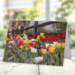 Tarjeta Festiva Tulip Garden Happy Easter