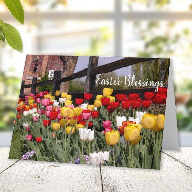 Tarjeta Festiva Tulip Garden Happy Easter Blesss (Subido por el creador)