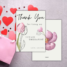 Tarjeta Festiva Tulipanes Adorables Acuarela Amiga Divertida