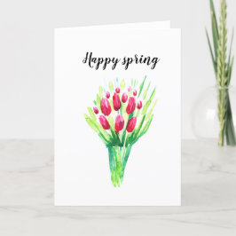 Tarjeta Festiva Tulipanes brillantes a medida.