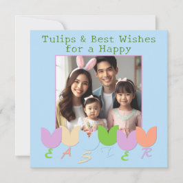 Tarjeta Festiva Tulipanes de fotos graciosas, dulces deseos de Pas