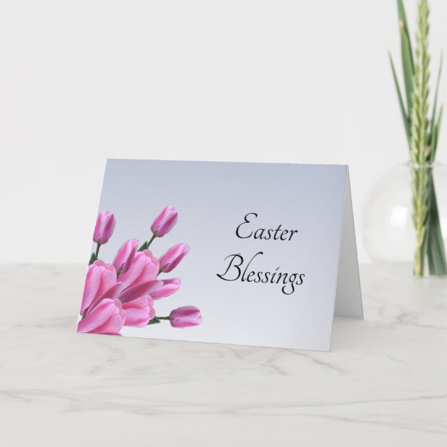Tarjeta Festiva Tulipanes de Pascua (Anverso)