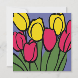 Tarjeta Festiva Tulipanes de primavera