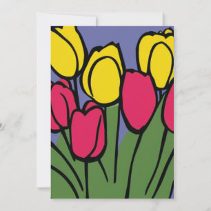 Tarjeta Festiva Tulipanes de primavera
