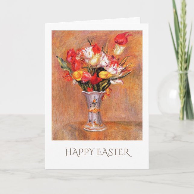 Tarjeta Festiva Tulipanes de primavera. Personalizado Bella Artes  (Anverso)