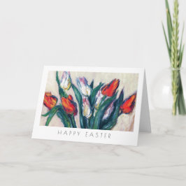 Tarjeta Festiva Tulipanes de primavera. Personalizado Bella Artes 