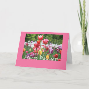 Tarjeta Festiva Tulipanes españoles de Pascua