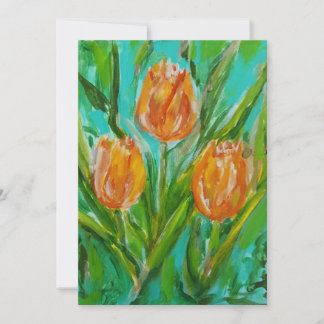 Tarjeta Festiva Tulipanes Naranjas