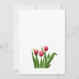 Tarjeta Festiva Tulipanes rojos y vegetación
