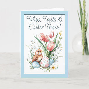 Tarjeta Festiva Tulipanes, tuits y tratamientos de Pascua con dobl