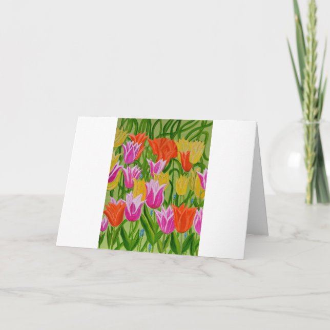 Tarjeta Festiva Tulipanos (Anverso)