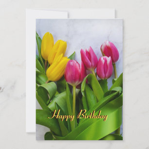 Tarjeta Festiva Tulips Feliz cumpleaños