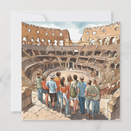 Tarjeta Festiva Turistas en el Coliseo de Roma