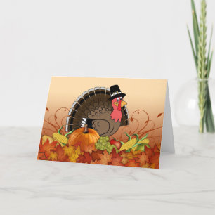Tarjeta Festiva Turkey animado por el Día de Acción de Gracias