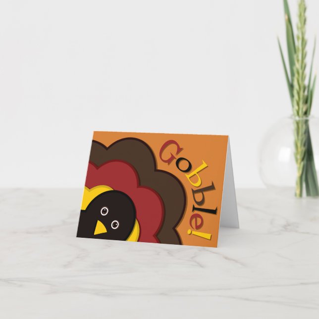 Tarjeta Festiva Turquía de la escondida del Día de Acción de Graci (Anverso)