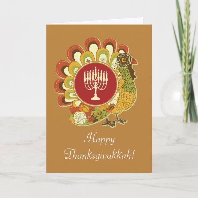 Tarjeta Festiva Turquía decorativa de encargo Menorah (Anverso)