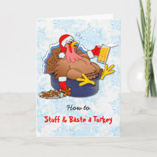 Tarjeta Festiva Turquía rellena y rociada (cerveza)