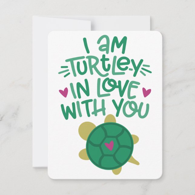 TARJETA FESTIVA TURTLEY EN AMOR (Anverso)