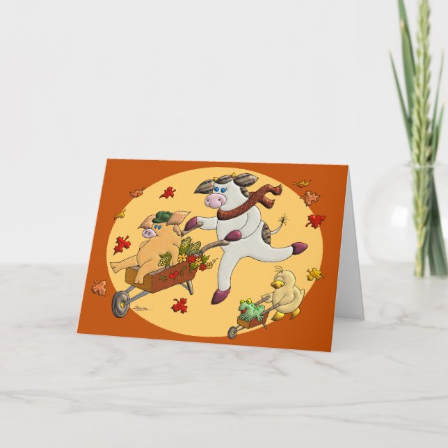 Tarjeta Festiva Tus Carros Se Desbordan Con Abundancia. (Anverso)