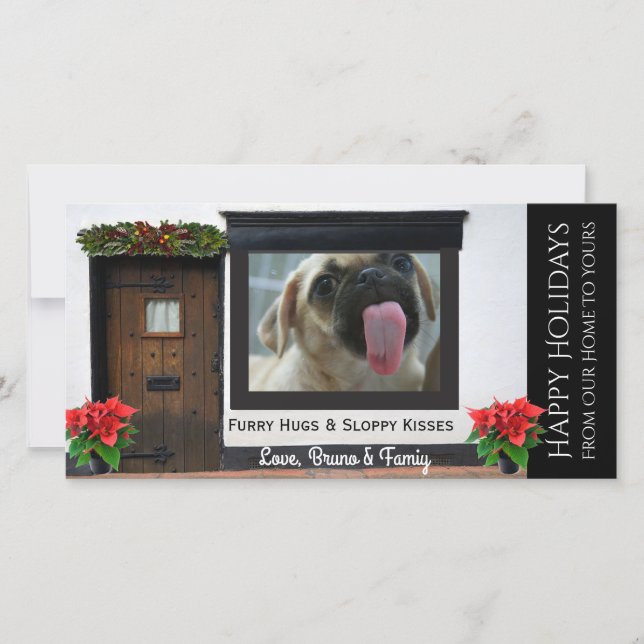 Tarjeta Festiva Tus Navidades de perros Licuando Vidrio (Anverso)