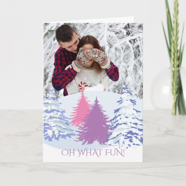 Tarjeta Festiva Tus Navidades fotográficos son árboles modernos (Anverso)