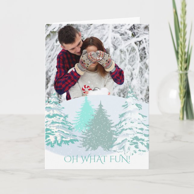 Tarjeta Festiva Tus Navidades fotográficos son árboles modernos (Anverso)