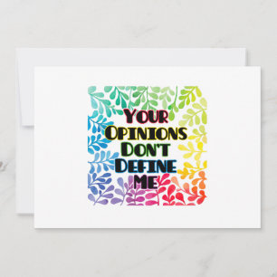 Tarjeta Festiva Tus opiniones no me definen