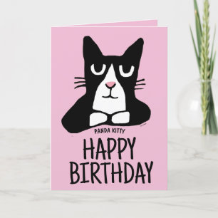 TARJETA FESTIVA TUXEDO CAT ART BESTIE BIRTHDAY PANDA KITTY CARTA
