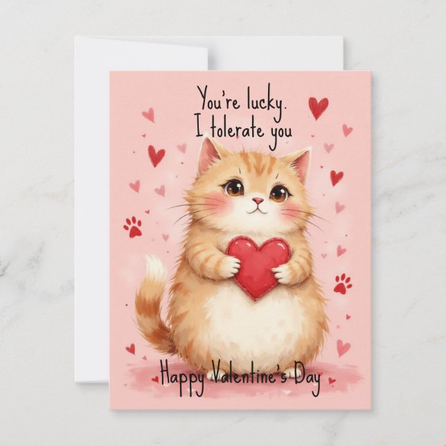 Tarjeta Festiva 💘🐈Tuyo con Tolerancia (Anverso)