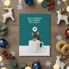 Tarjeta Festiva Twas Night Funny Christmas Mouse Greeting 